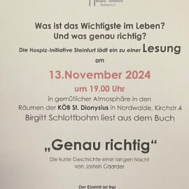 13.11.2024 Lesung der Hospiz-Initiative Steinfurt